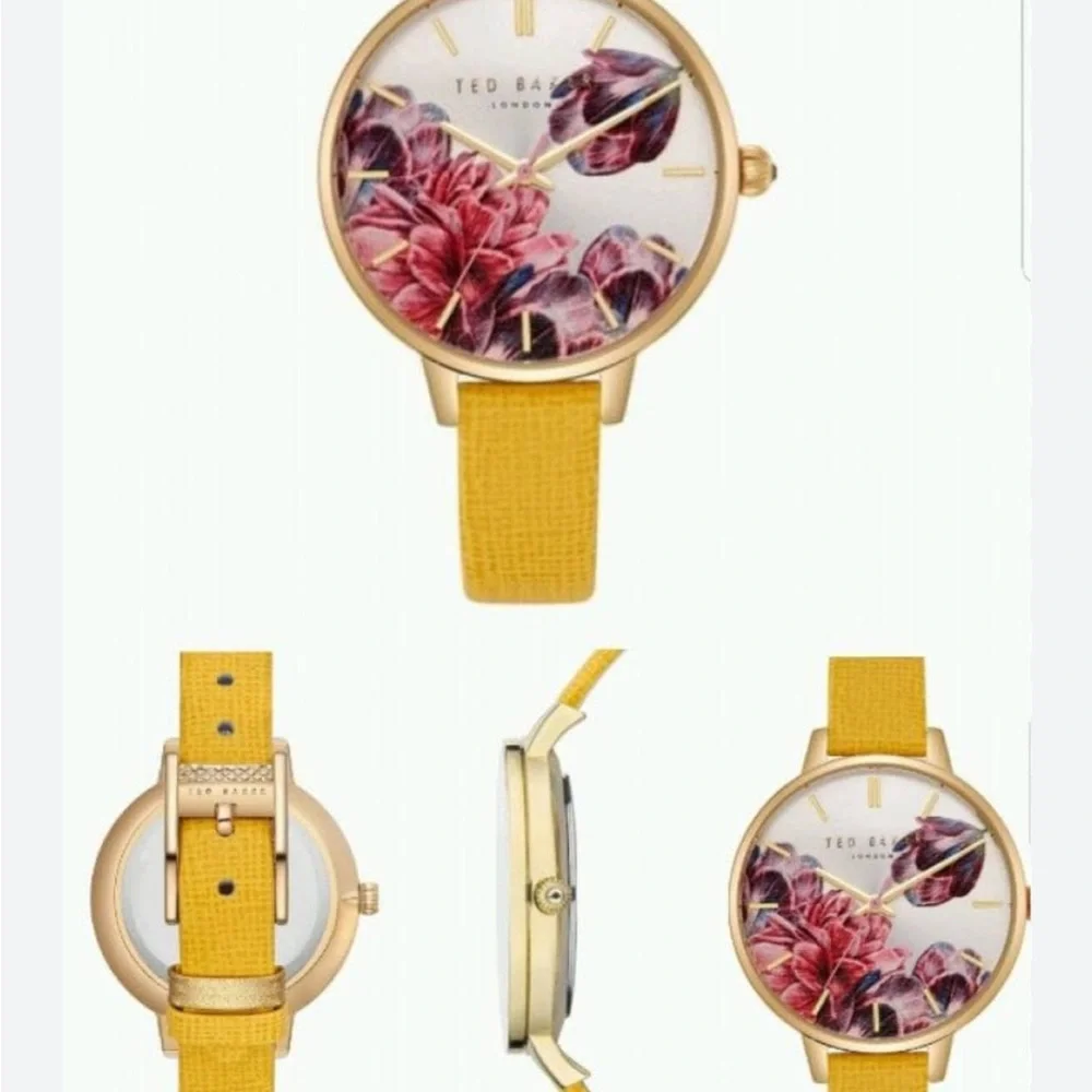 Ted Baker Yellow and Purple Floral Watch - Picture 3 of 6